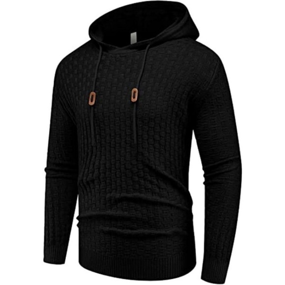 NWT Limitsix Quilted Pullover Hoodie Sweater black in size Large - Picture 3 of 7